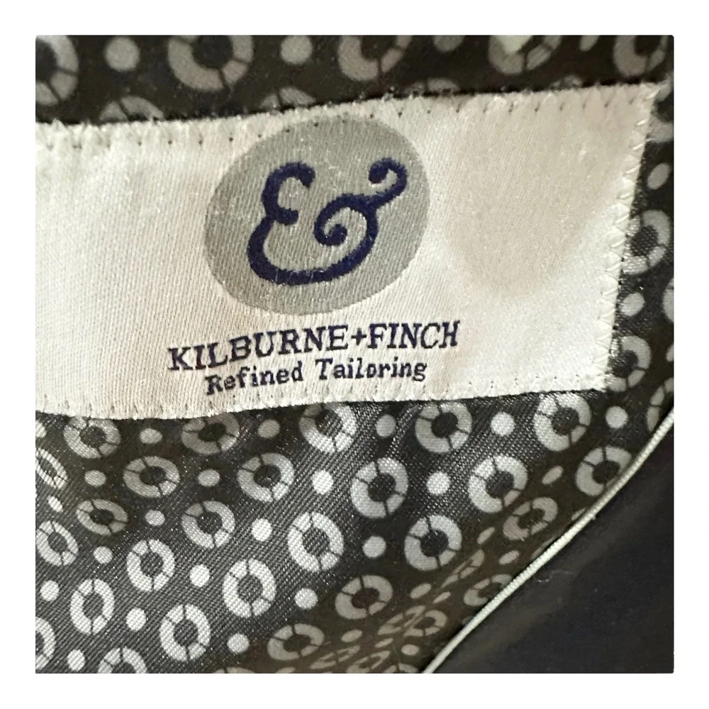 Kilburne + Finch Gray Windowpane Sport Coat Blazer 38R Tailored Fit